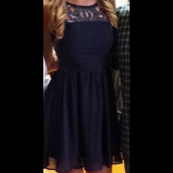 Navy blue cocktail dress with beading. Size XS - Picture 4 of 5